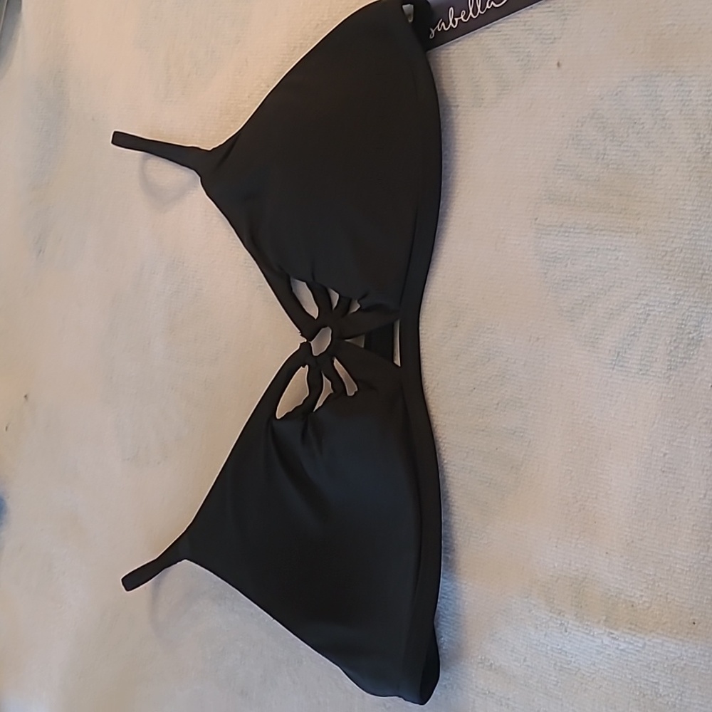 NWT bathing suit top size large Black